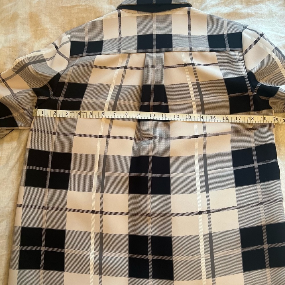 kate spade Black and Tan Plaid Long Sleeve Shirt Dress with Bow - Picture 6 of 7
